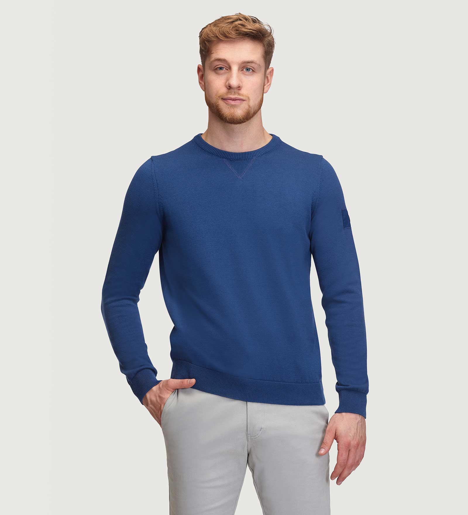 Crewneck Sweater Navy Blue for Men 