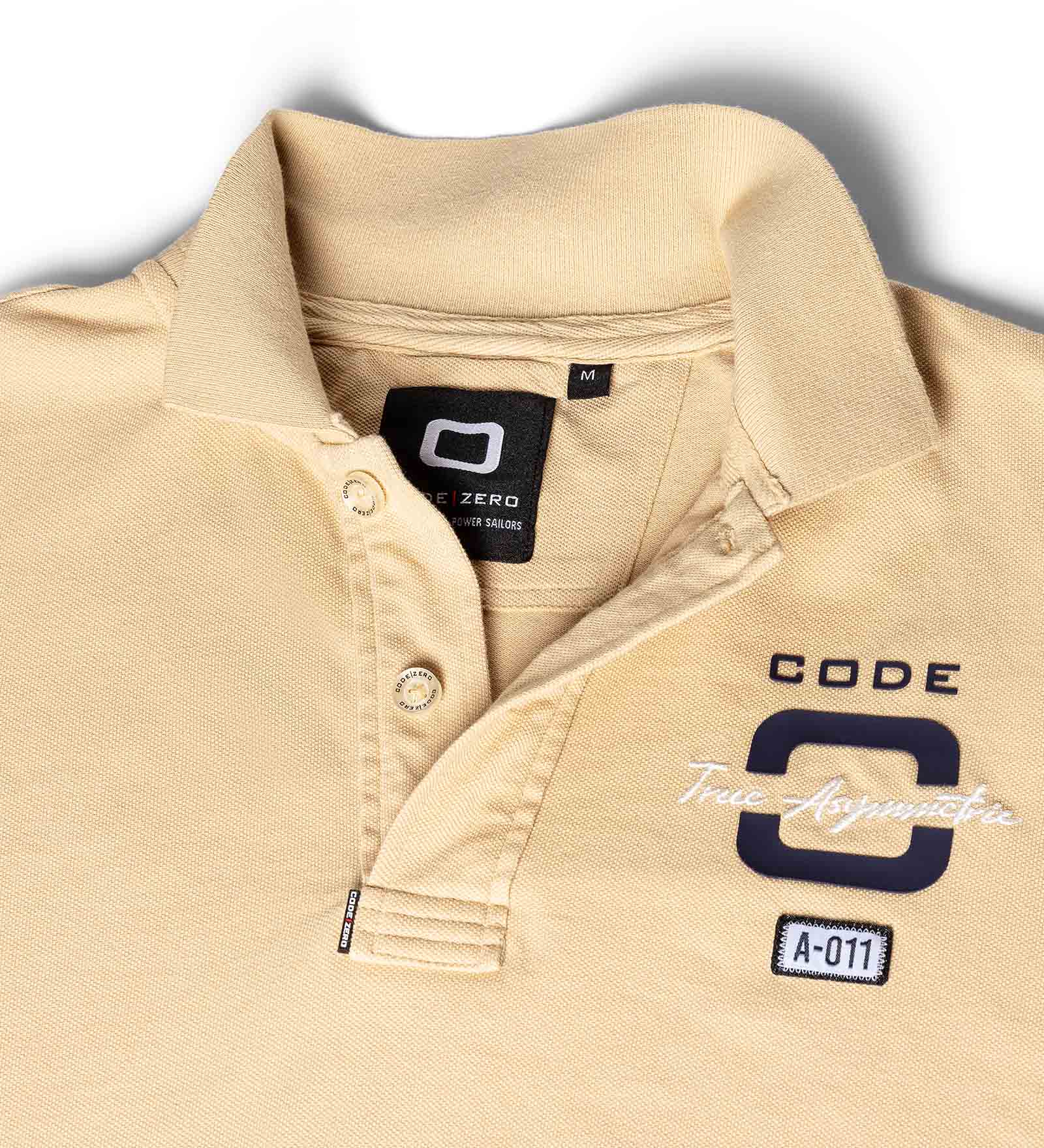 Collar beige polo shirt