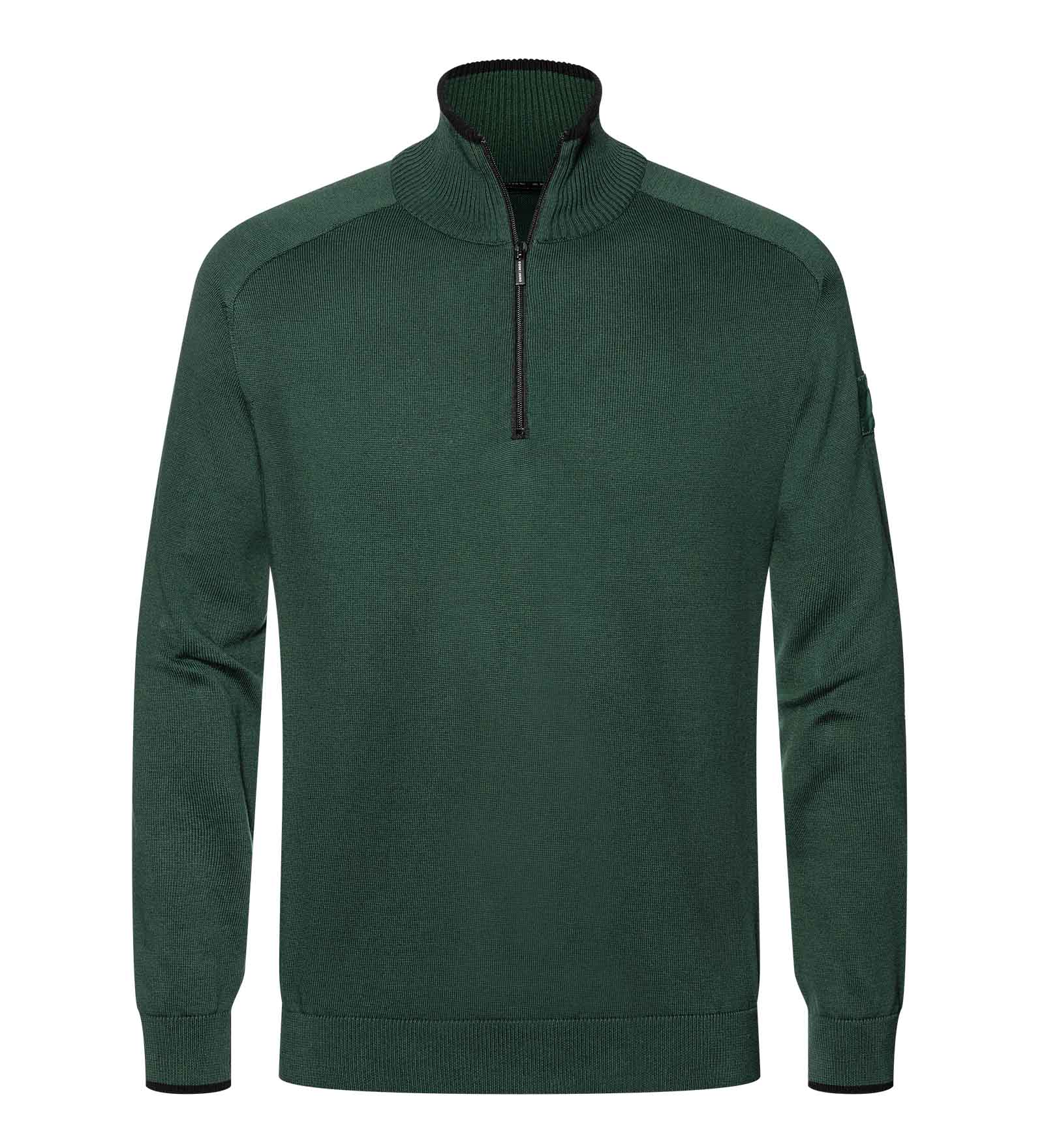 green Jumper with half zip for men