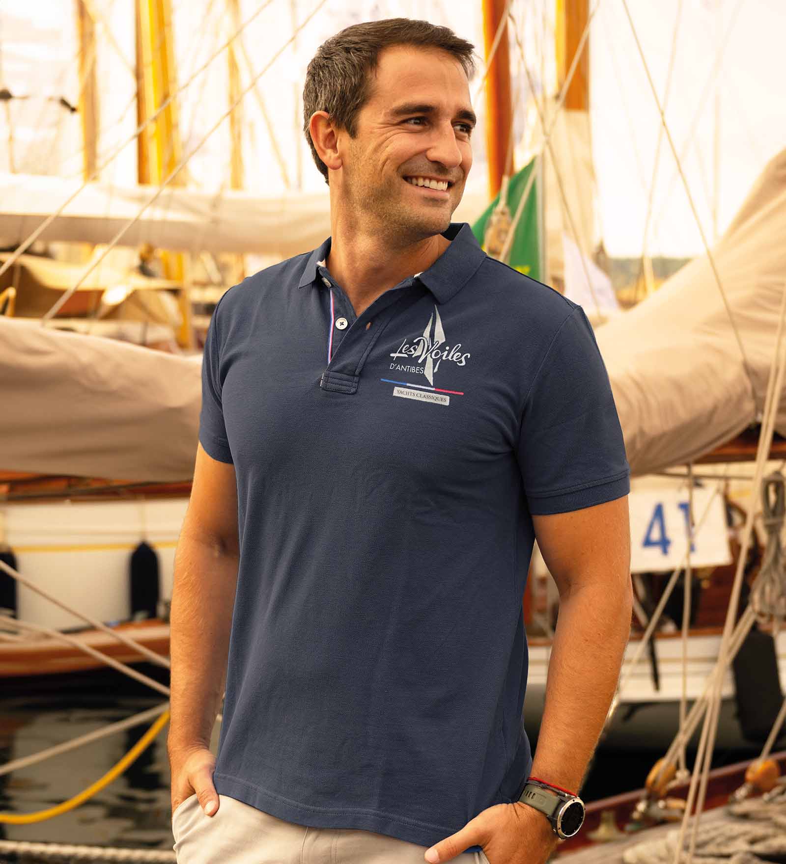 Cotton Polo Shirt Navy Blue for Men 