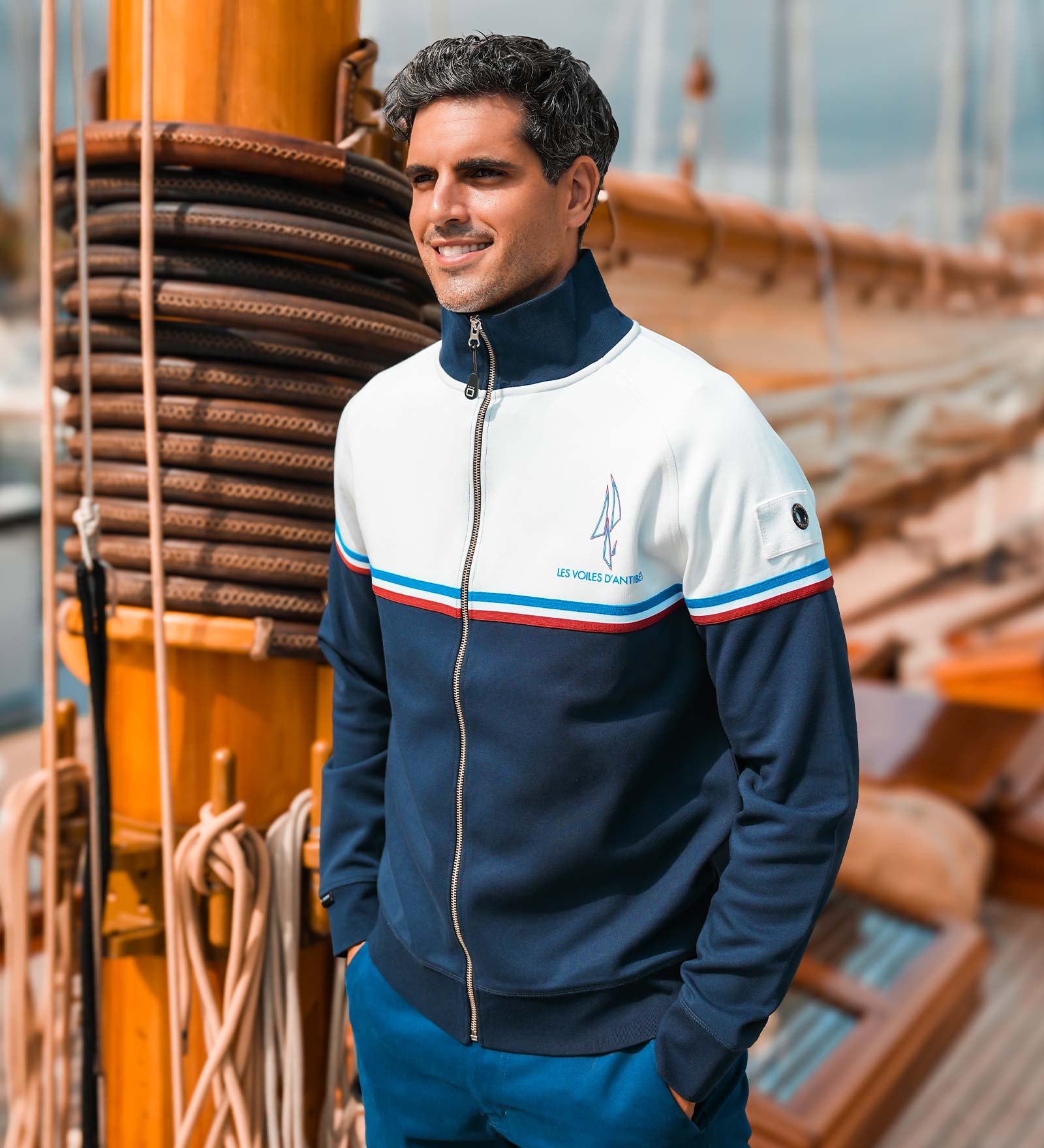 Sudadera con cremallera Azul marino para Hombre 